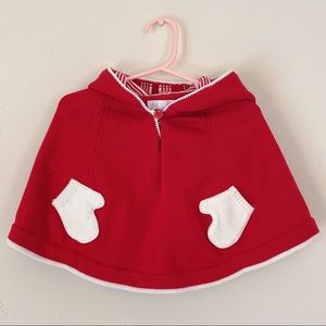 Baby Girl, red riding hood knit cape, (Size 12m)
